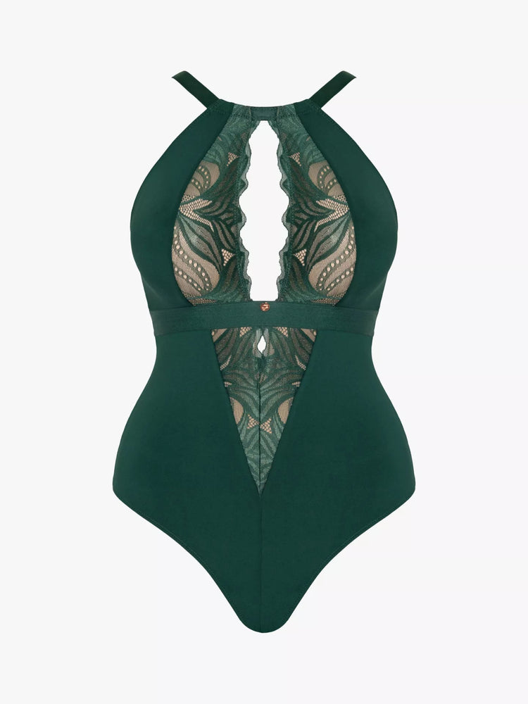 Model in Scantilly Indulgence Stretch Lace Emerald Green packshot