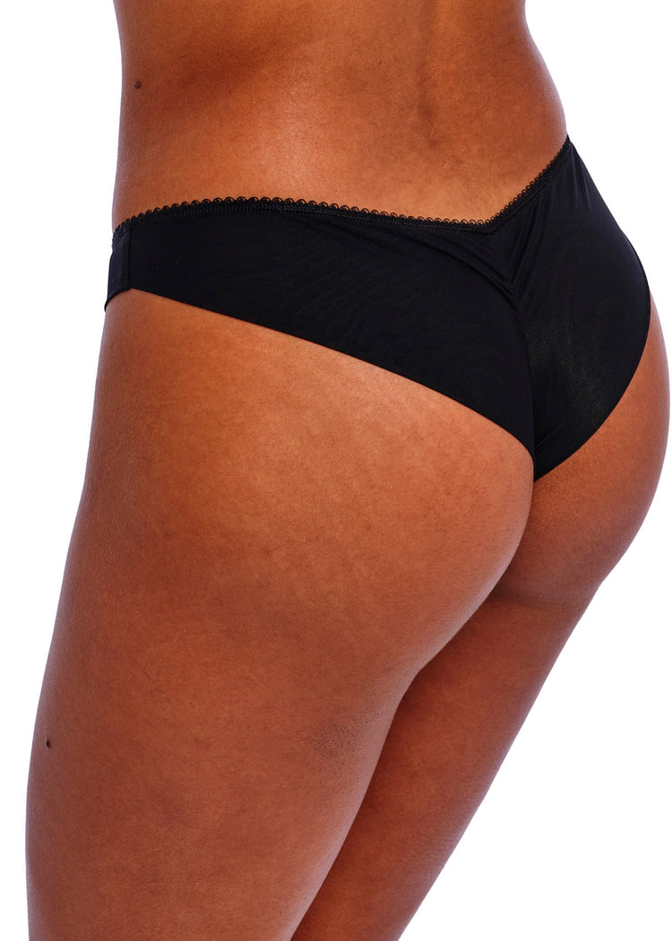 Model in Loveland Brazilian Broekje Zwart achterzijde