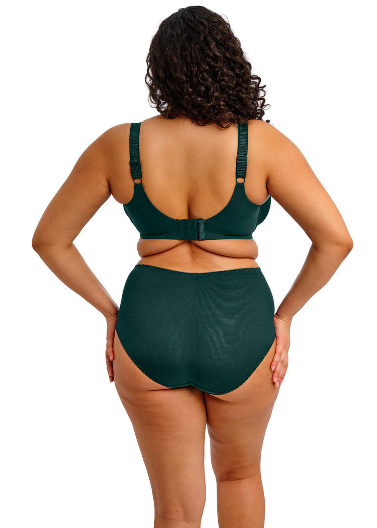 Model in Cate Allure Full Cup BH Deep Emerald achterzijde