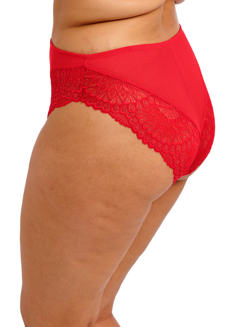 Model in Tiernie Broekje Rood achterzijde