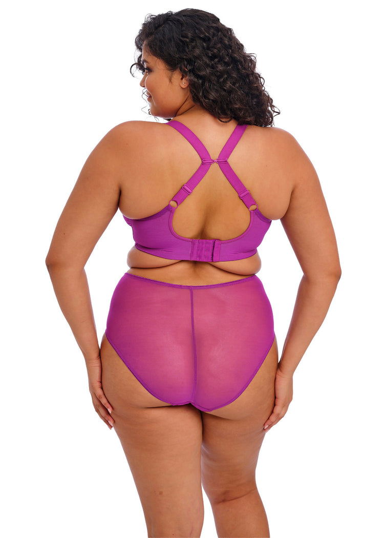 Model in Matilda Plunge BH Hollyhock racerback