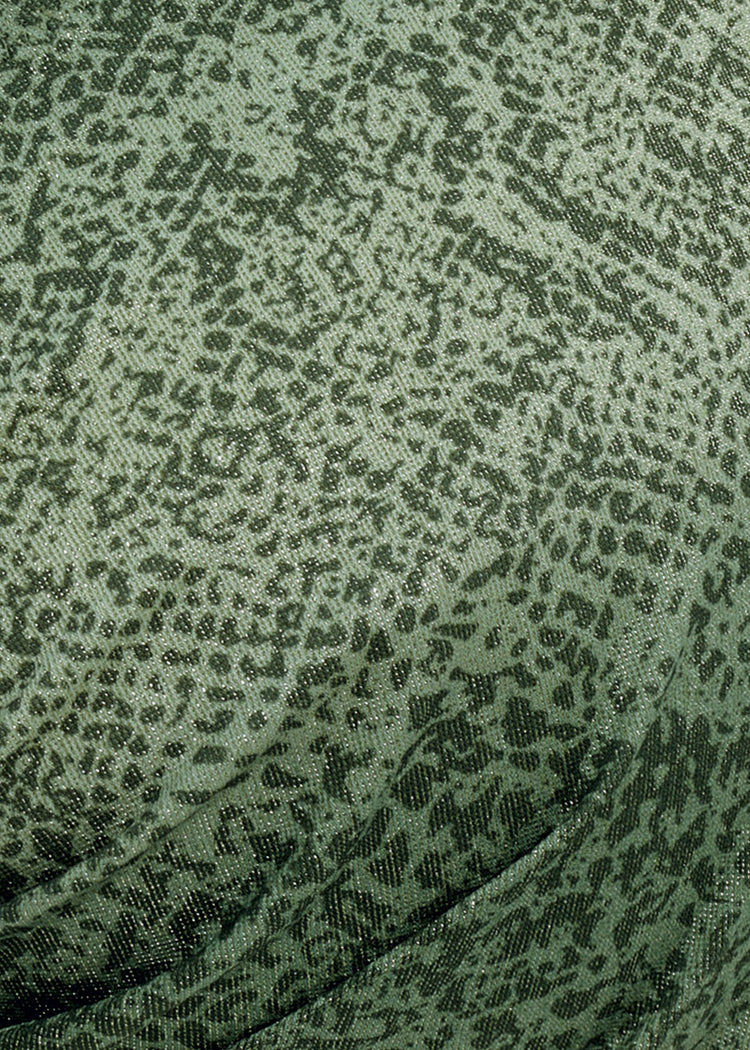 Model in Maya Bay Full Cup Gathered Bikini Top Peridot close up