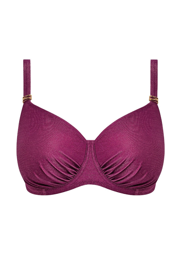 Model in Paros Coast Full Cup Bikini Top Berry Shimmer packshot