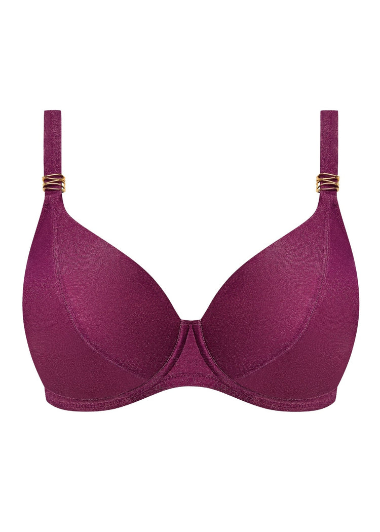 Model in Paros Coast Plunge Bikini Top Berry Shimmer packshot