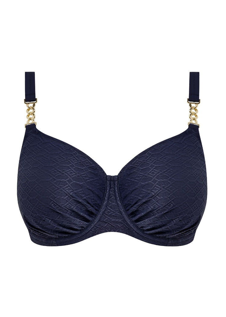 Model in Azores Full Cup Bikini Top Midnight packshot