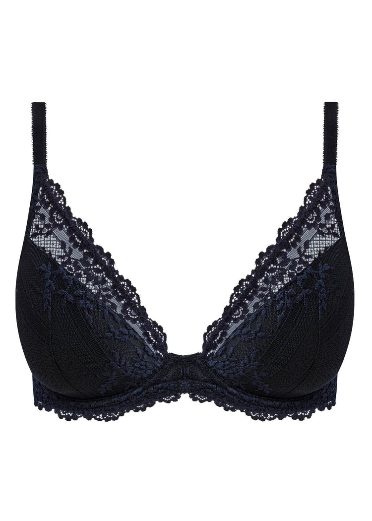 Packshot Embrace Lace Plunge BH Black/Night Sky voorzijde