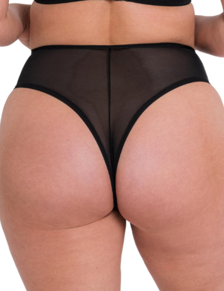 Amaze High Waist Brazilian Broekje Zwart achterzijde