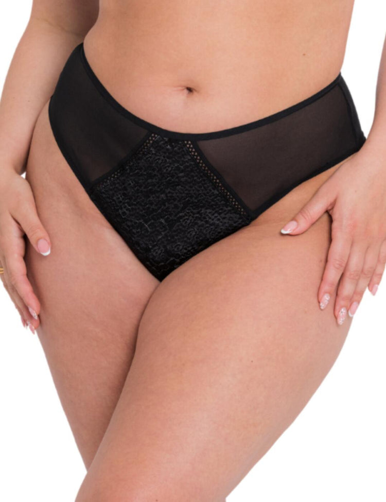 Amaze High Waist Brazilian Broekje Zwart Voorzijde