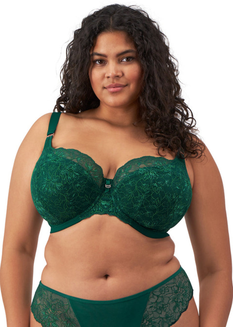 Model in Brianna Padded Half Cup BH Rainforest Voorzijde