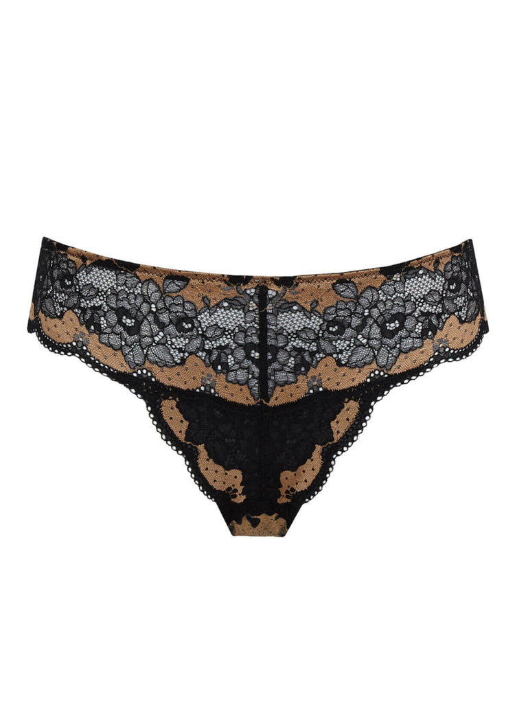 Clara Brazilian Broekje Black/Vintage Gold