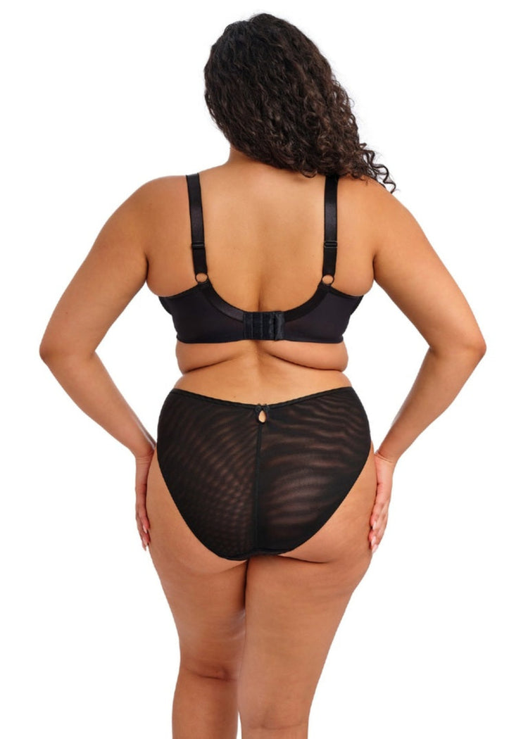 Model in Teagan Plunge BH Rainbow achterzijde