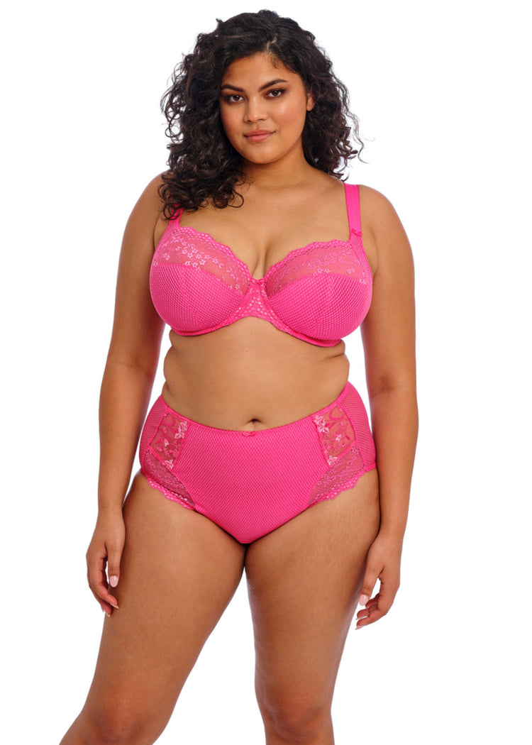 Model in Charley High Waisted Broekje Pink Voorzijde