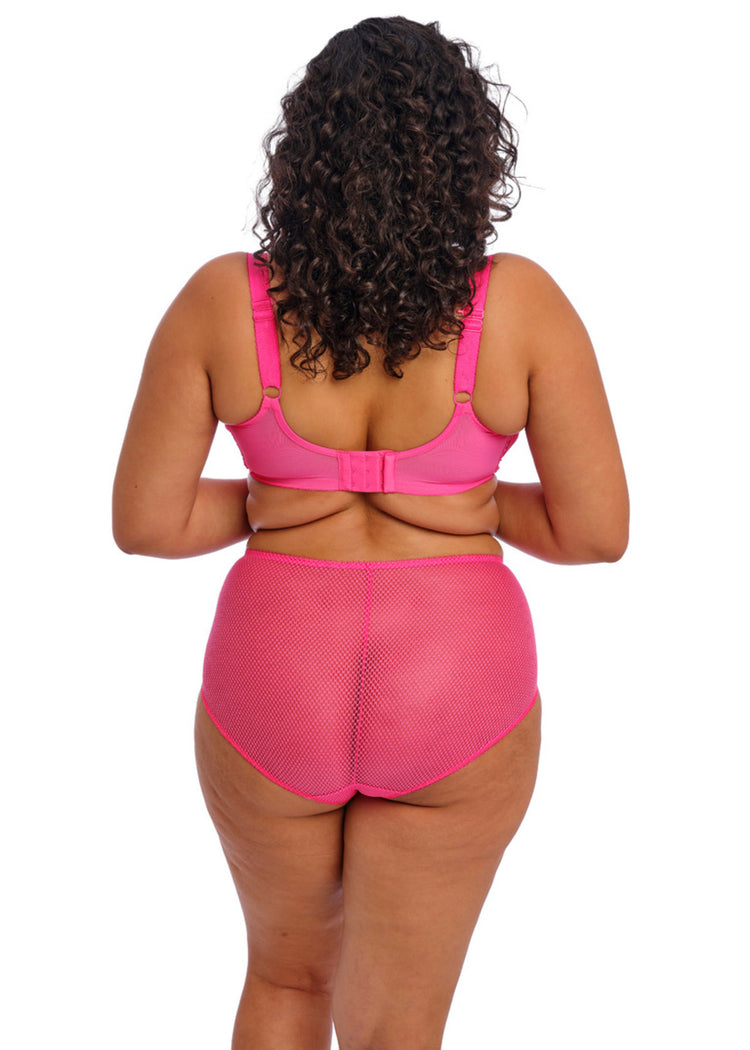 Model in Charley High Waisted Broekje Pink Achterzijde