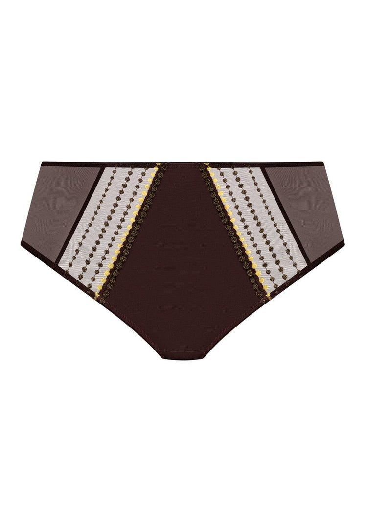 Model in Matilda High waisted Broekje Gold Rush Achterzijde
