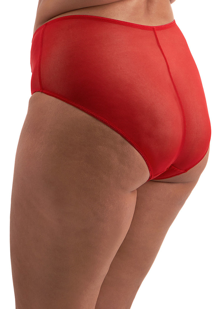 Model in Matilda High Waisted Broekje Haute Red Achterzijde