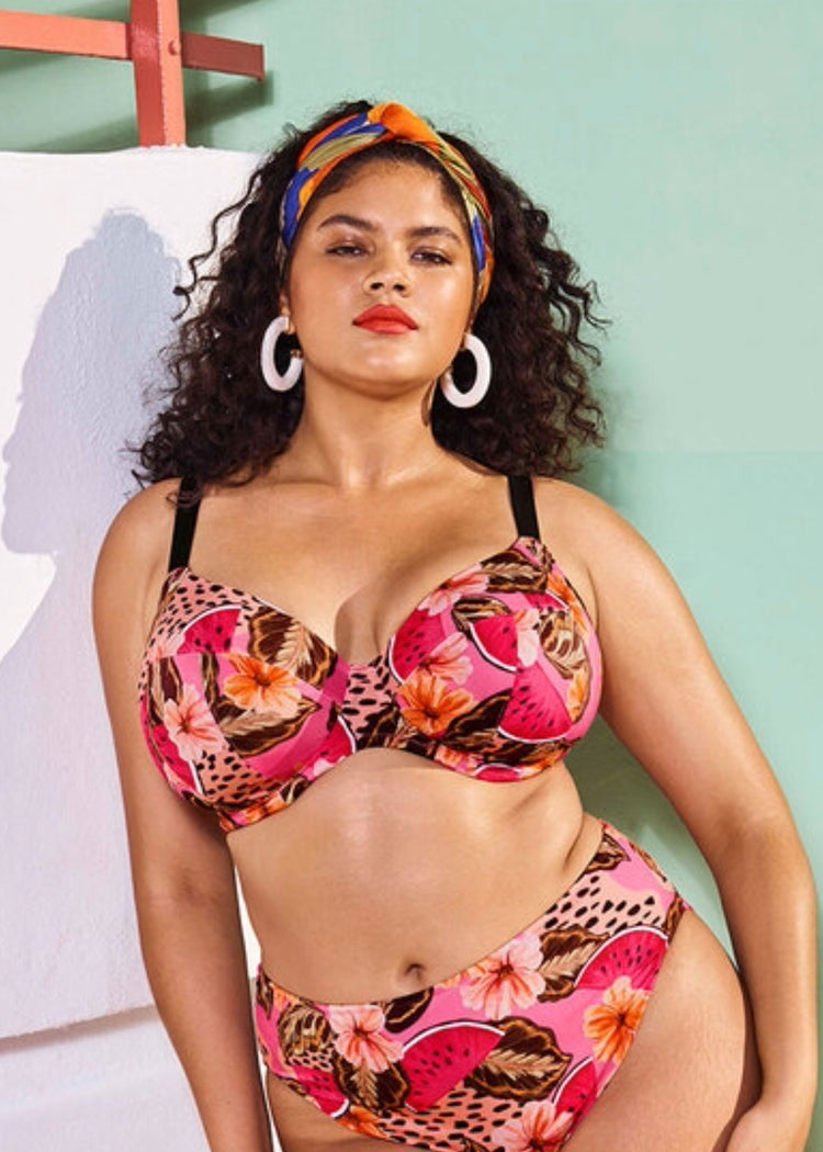 Cabana Nights Plunge Bikini Top Multi - SuperBra