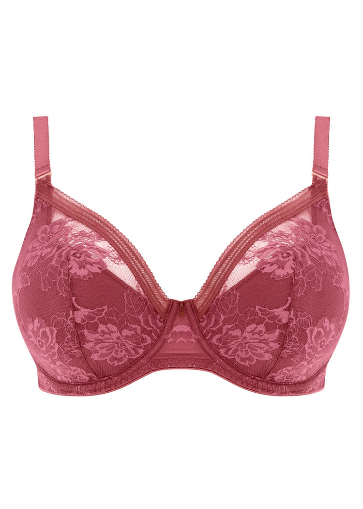 Packshot Fusion Lace Voorgevormde Plunge BH Rosewood Voorzijde