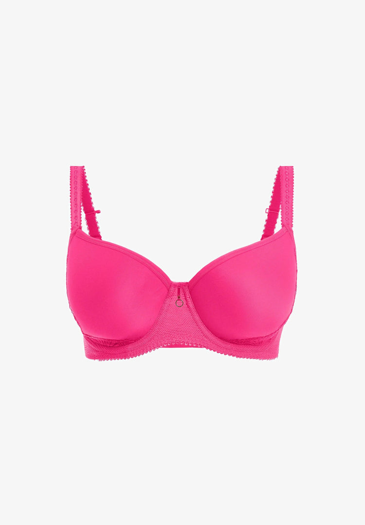 Model in Fascinate Voorgevormde Plunge BH Hot Pink packshot
