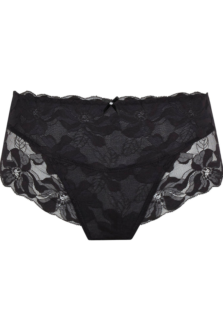 Model in Evangeline High Waist Broekje Zwart packshot