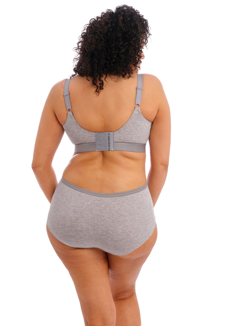 SuperBra Model in Downtime Bralette Grey Marl Achterzijde