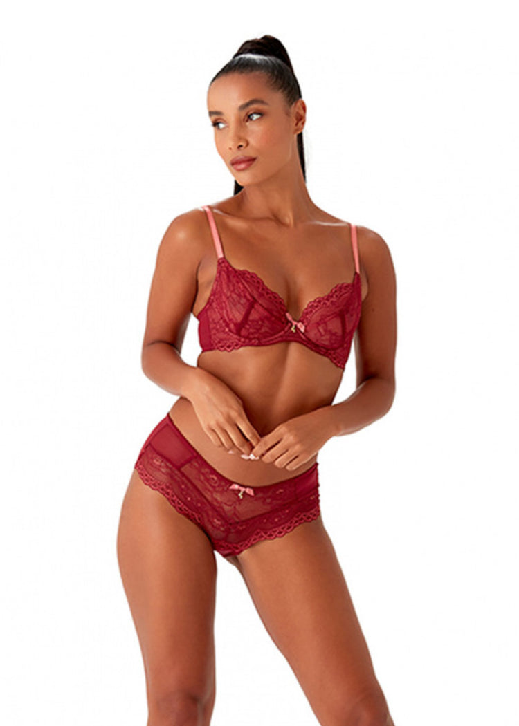 Superboost Lace Plunge BH Cranberry/Raspberry Sorbet - SuperBra