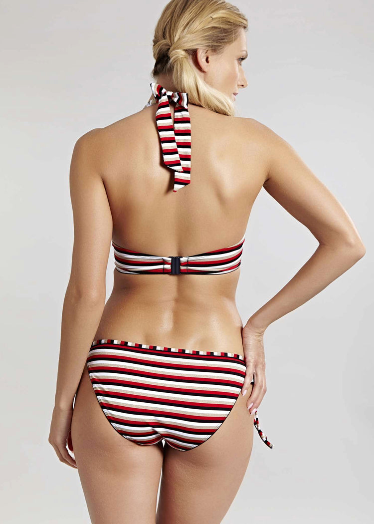 Model in Summer Halter Bikini Top Disco Stripe Achterzijde