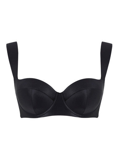 Packshot Obsidian Balconette Bikini Top Zwart Voorzijde