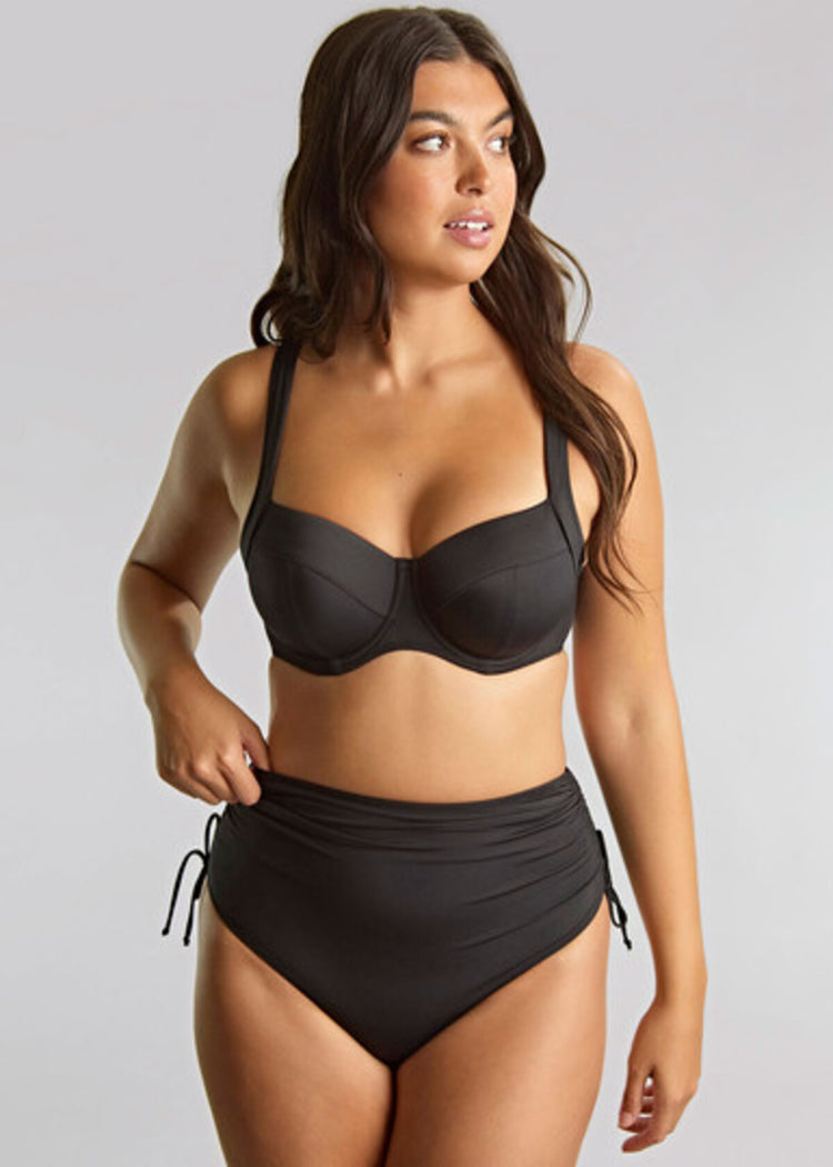 Signature Midi Gather Bikini Broekje Zwart