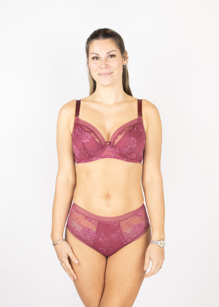 Fusion Lace Voorgevormde Plunge BH Rosewood - SuperBra