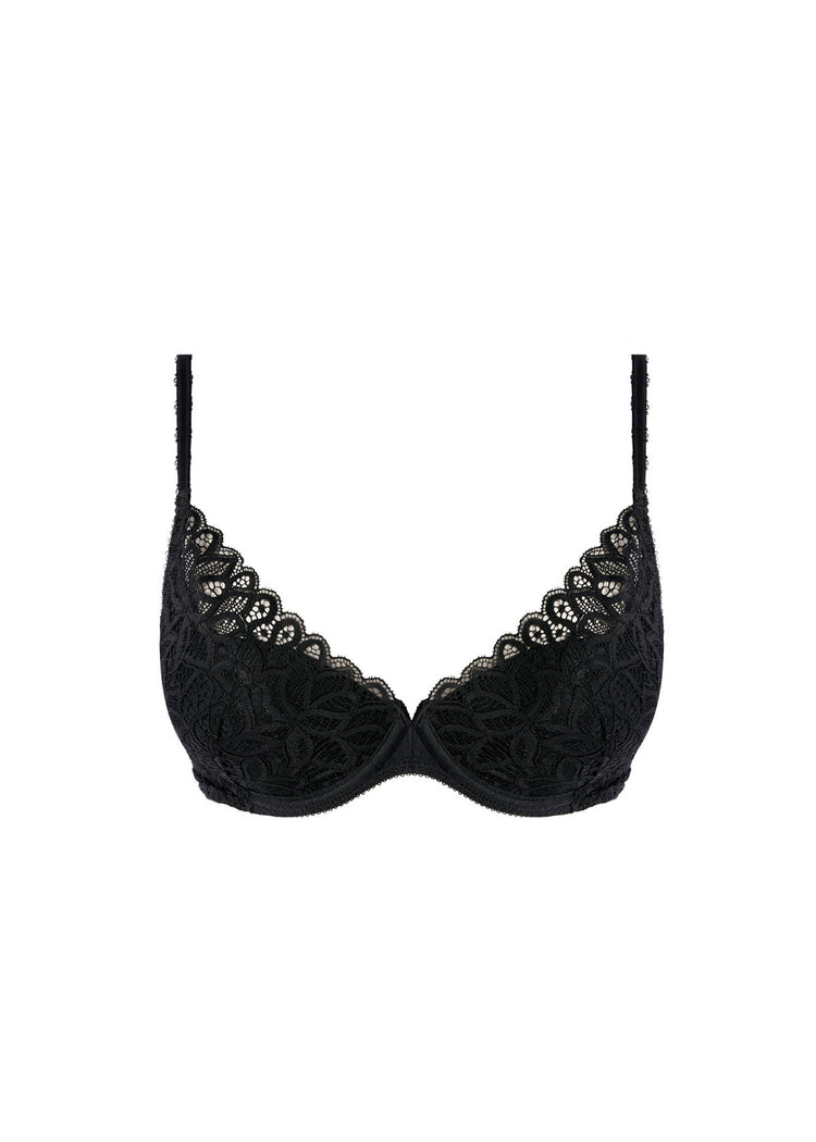 Model in Raffine Plunge BH Zwart packshot