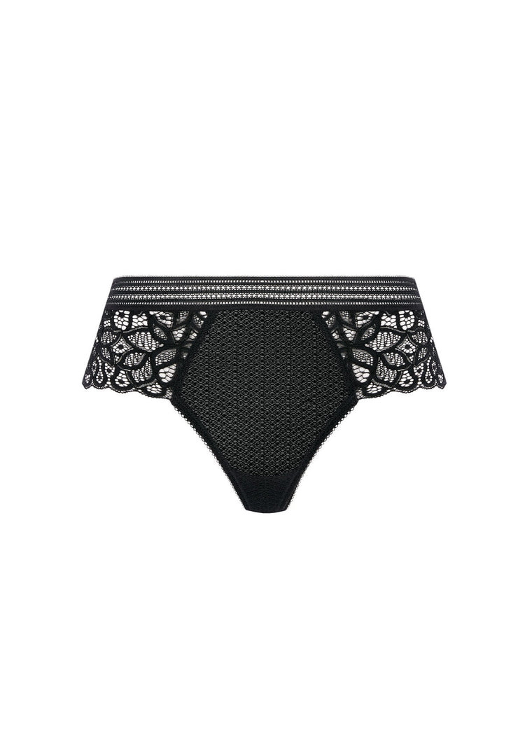 Model in Raffine Tanga Broekje Zwart packshot