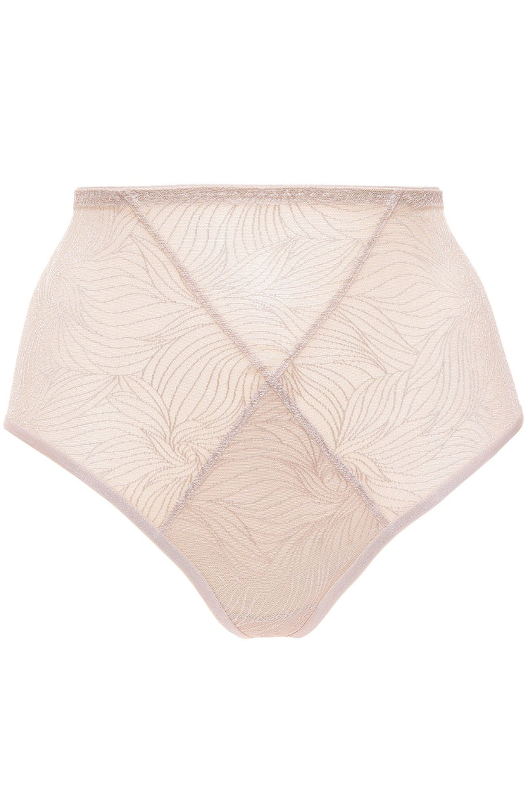 Model in Cate High Waist Broekje Beige packshot