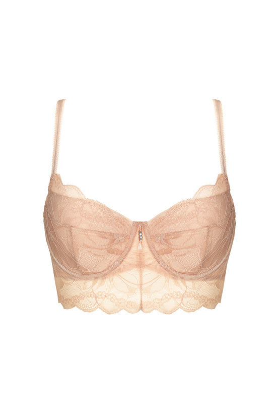Packshot Charlize Padded Longline BH Beige Voorzijde