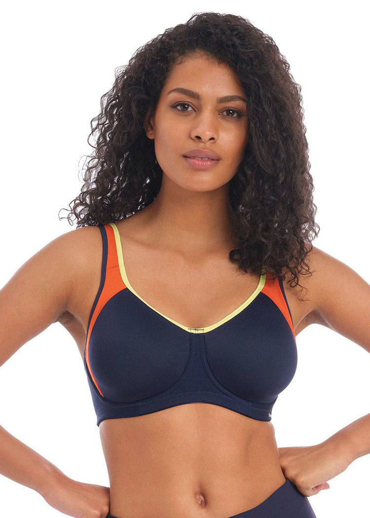 Model In Freya Sonic Sport-BH Navy Spice Voorzijde