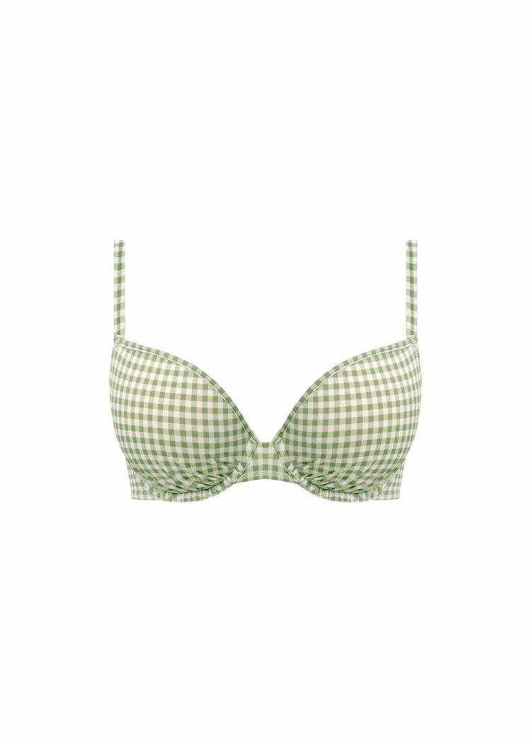 Freya Check In Voorgevormde Bikini Top Khaki Packshot Voorzijde