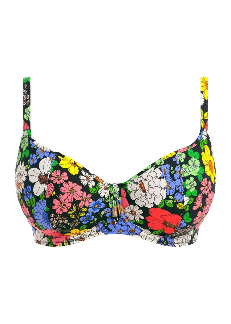 Packshot Floral Haze Sweetheart Voorgevormde Bikini Top Multi Voorzijde