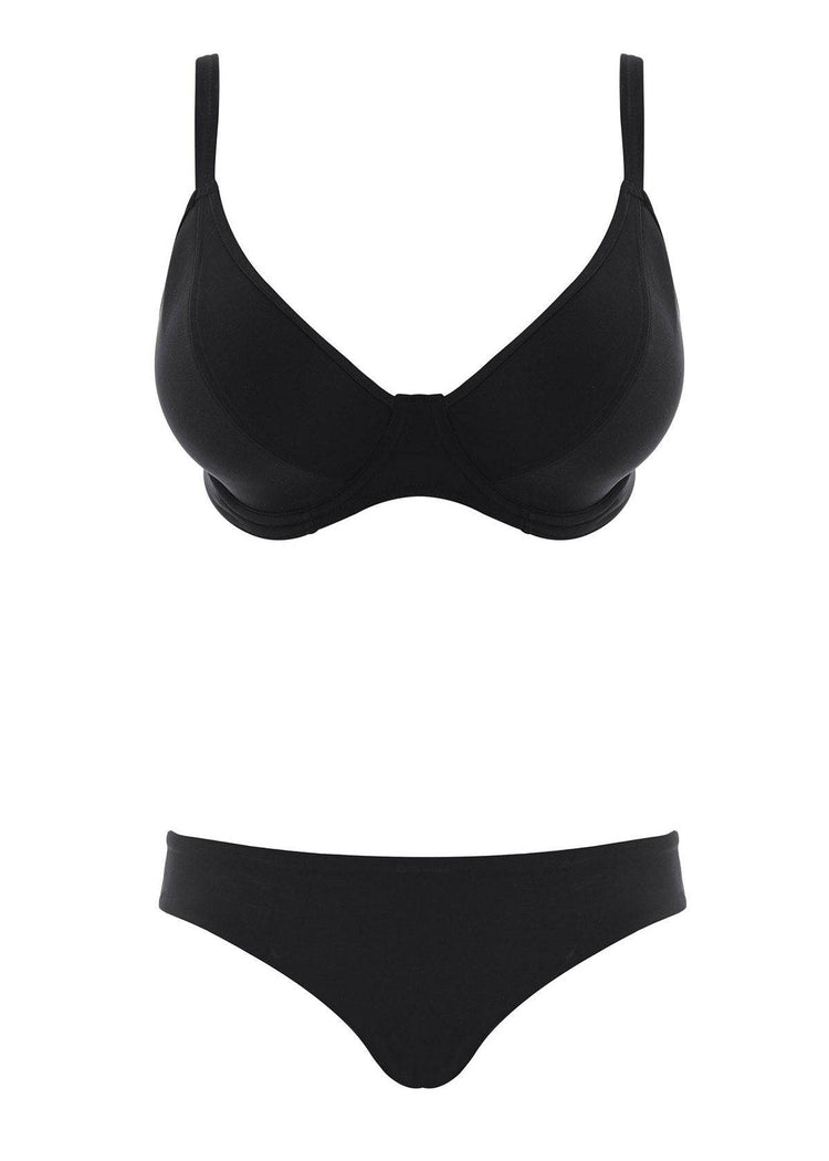 Packshot Italini Bikini Broekje Zwart Voorzijde