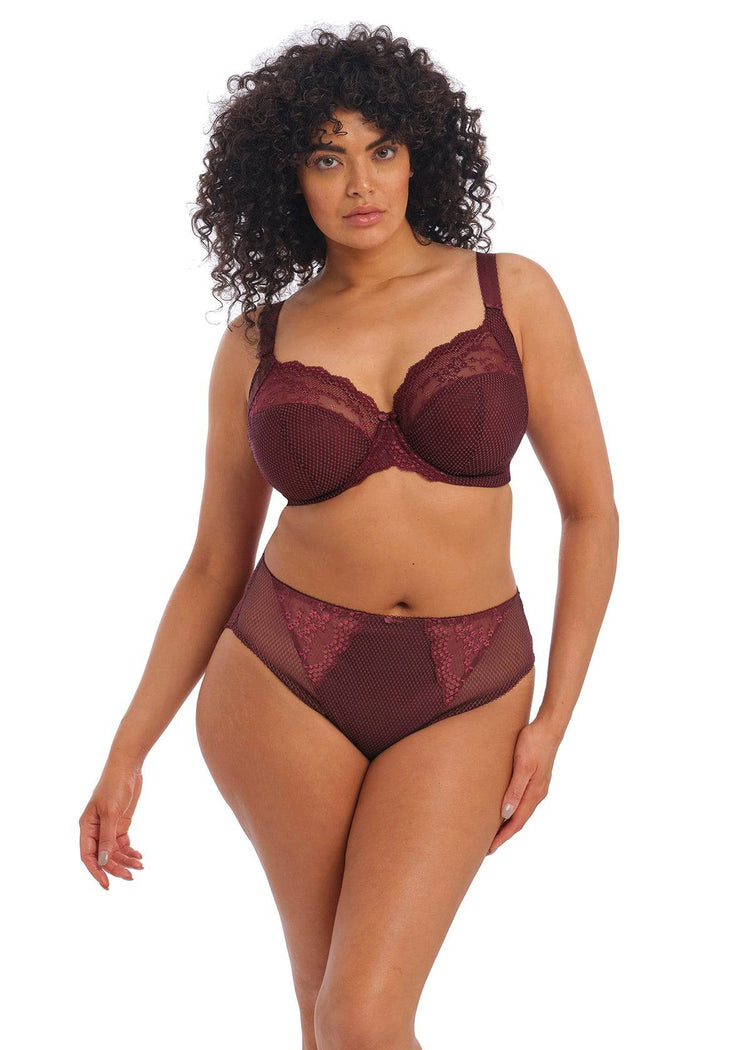 Model In Elomi Charley Set Aubergine Voorzijde