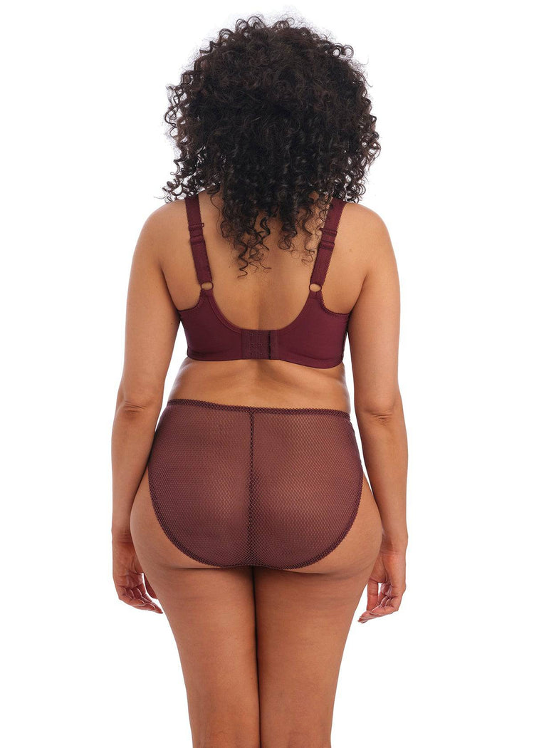 Model In Elomi Charley Stretch Plunge BH Aubergine Achterzijde