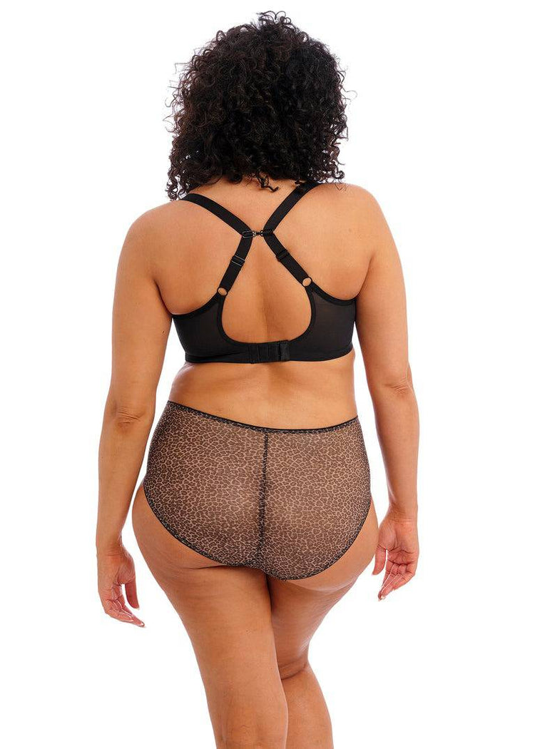 Model in Matilda Full Cup Plunge BH Leopard Achterzijde