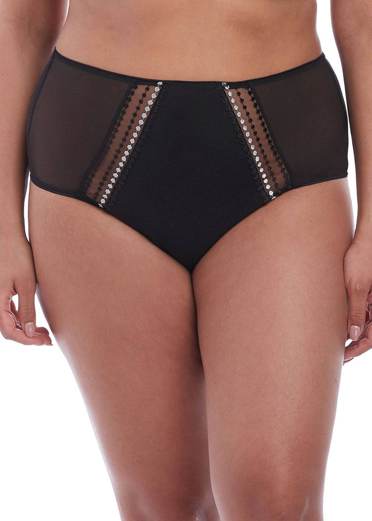 Model in Elomi Matilda High Waisted Broekje Zwart voorzijde