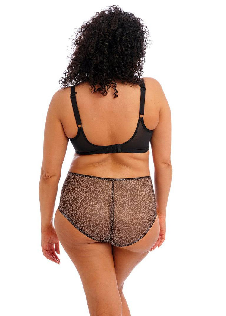 Model in Matilda High Waisted Broekje Leopard Achterzijde