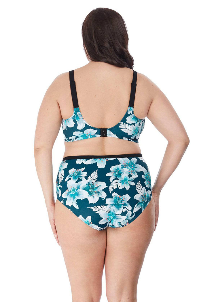 Model in Elomi Island Lily Bikini Petrol achterzijde