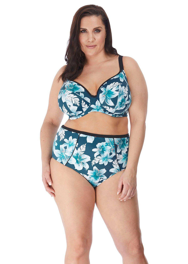 Model in Elomi Island Lily Bikini Petrol voorzijde
