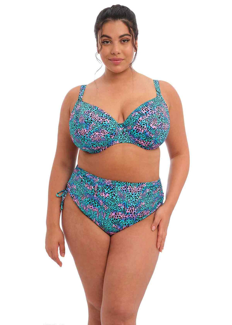 Model In Elomi Electric Savannah Bikini Leopard Voorzijde