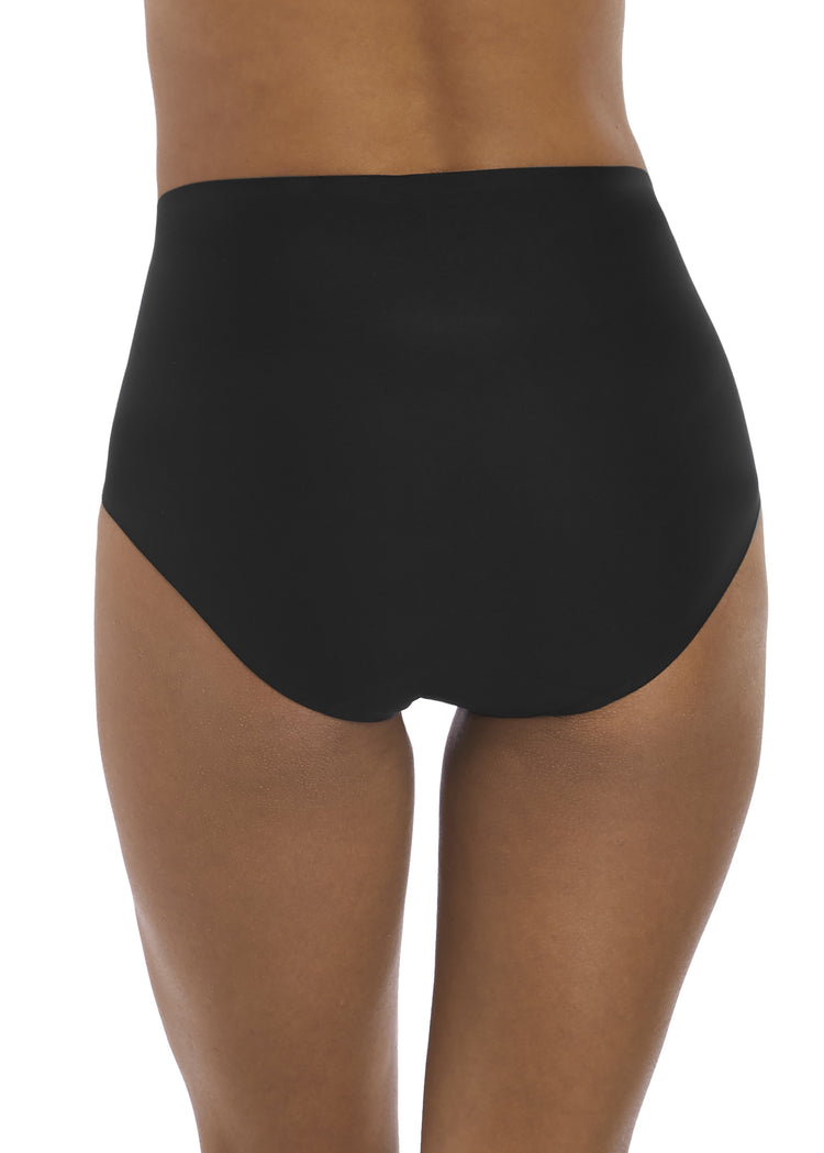 Model i Fantasie Smoothease High Waisted Broekje Zwart Achter