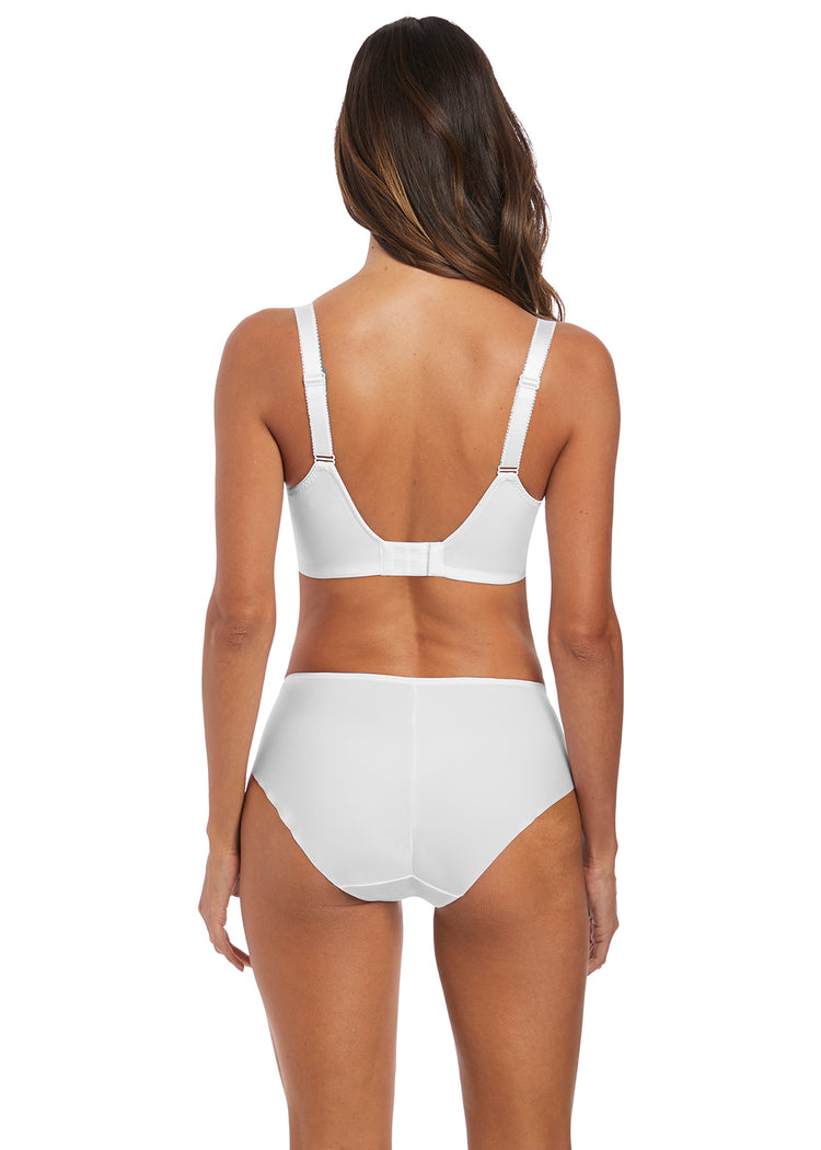 Model in Fantasie Illusion setje Wit achterzijde