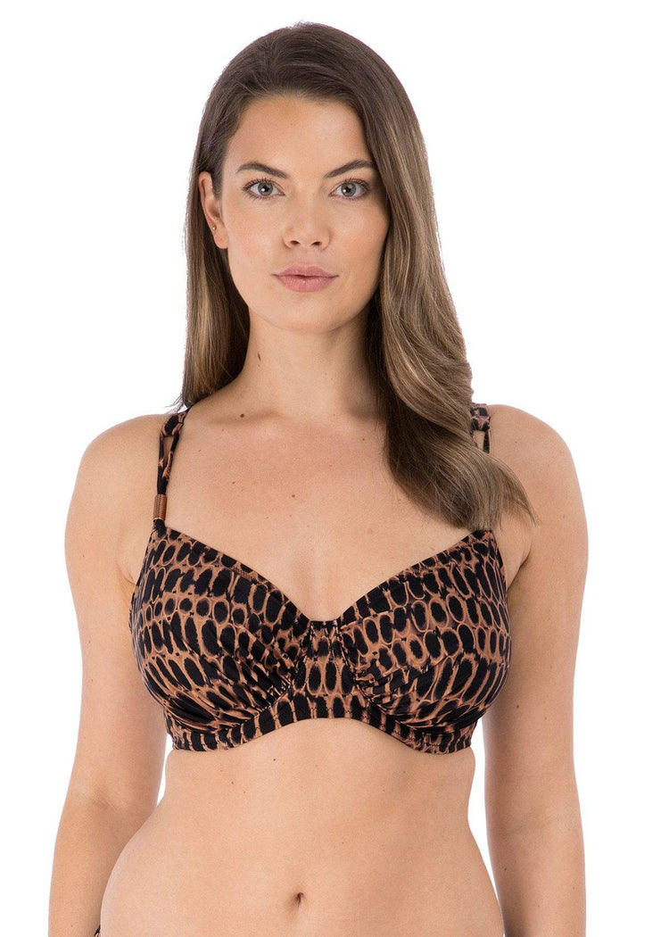 Model in Fantasie Kotu Full Cup Bikini Top Copper