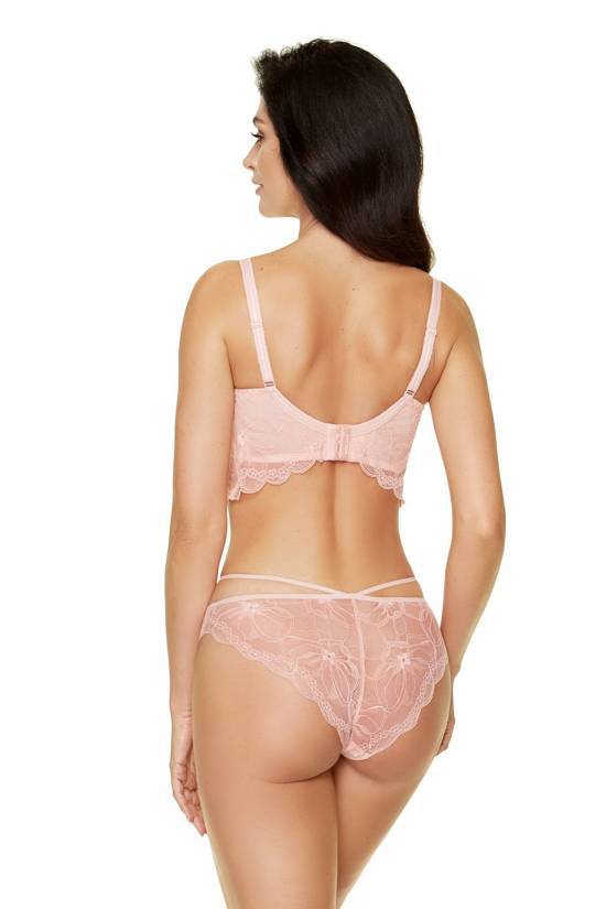 Rug van model in Gorteks Charlize Padded Longline BH Roze