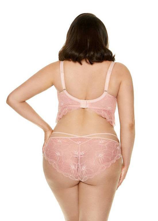 Rug van model in Gorteks Charlize Padded Longline BH Roze